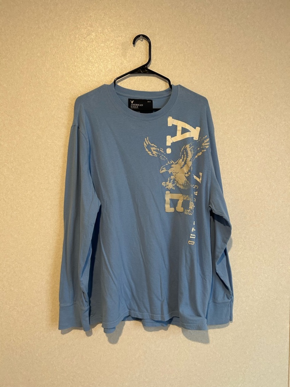 Mens American Eagle Outfitters Long Sleeve Tee Shirt Size XXL, In Baby Blue